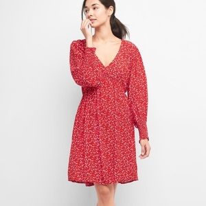 GAP Red V-Neck Floral Sundress
